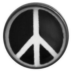 Peace Hvit/Sort - Dermal Anchor 4 mm Kule med 1