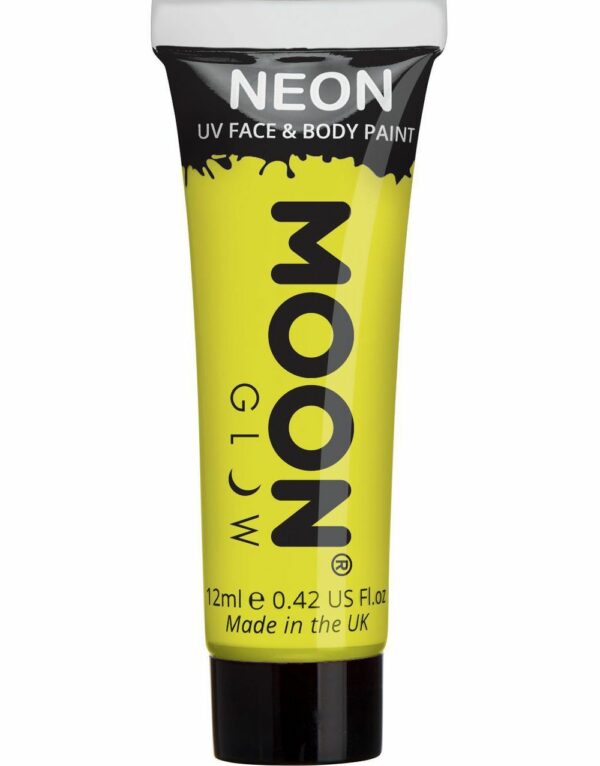 Gul Neon UV/Blacklight Ansikt- og Kroppsmaling 12 ml