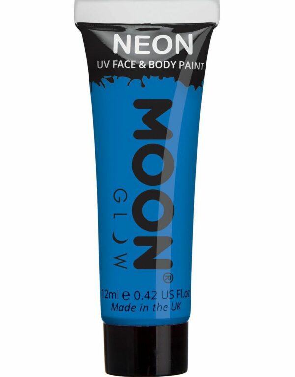 Blå Neon UV/Blacklight Ansikt- og Kroppsmaling 12 ml