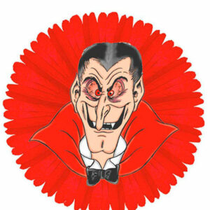Dracula - Rød Halloween Papir Dekorasjon 55 cm