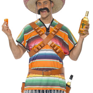 Meksikaner Poncho med Belter og Shotglass-Holdere