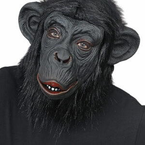 Heldekkende Gorilla Latexmaske med Fuskepels