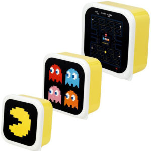 3 Sett Matbokser med Lokk - Pac-Man