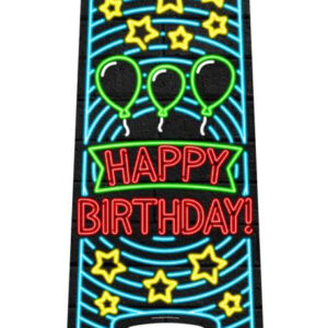 Happy Birthday Advarselskilt til Gulv 58x28 cm - Neon Party