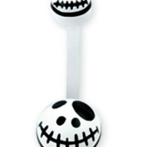 Jack Skellington Head Navlepiercing i Hvit og Svart