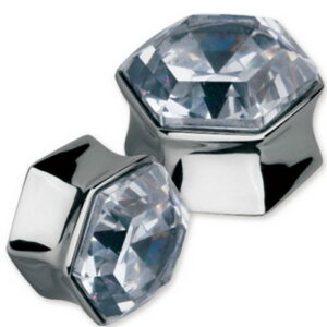 Sekskantet Piercing Plugg med Klar Diamant