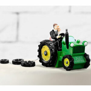 Brudepar på Traktor - Kaketopp 11 cm
