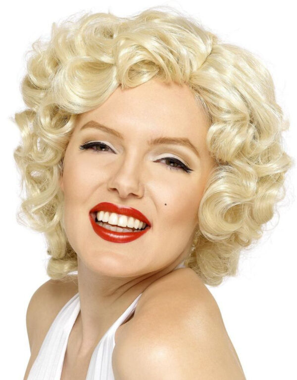 Kort Krøllete Blond Marilyn Monroe Parykk