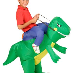 T-Rex Rytter - Oppblåsbart Barnekostyme