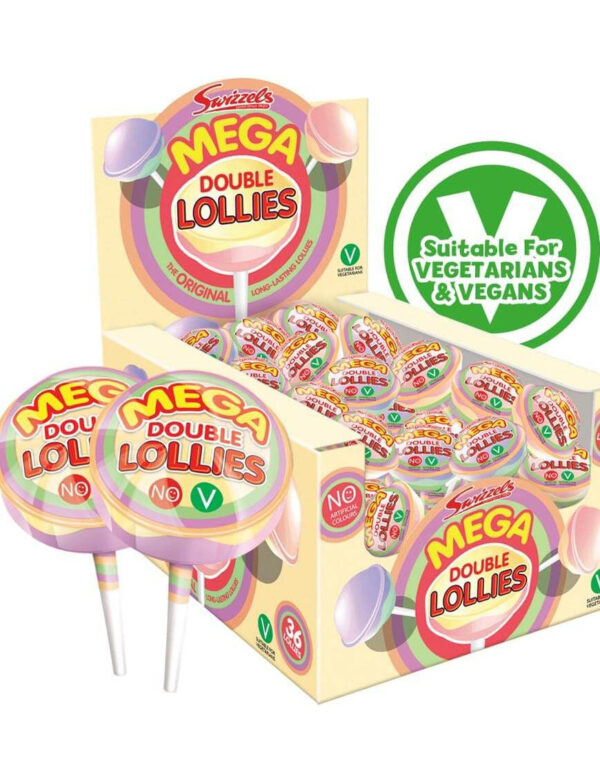 36 stk Swizzels MEGA Double Lollies / Kjærligheter - Hel Eske