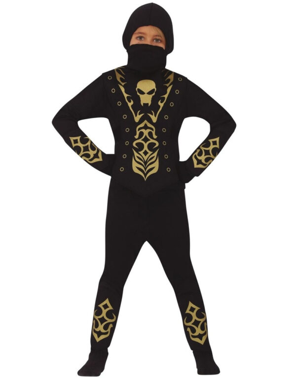 Golden Skull Ninja Barnekostyme