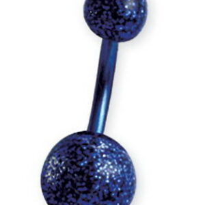 Glitter Ball Blå Zircon - Navlepiercing i Titan