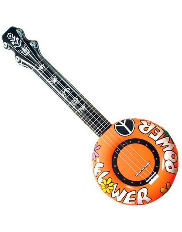 Flower Power - Orange Oppblåsbar Banjo