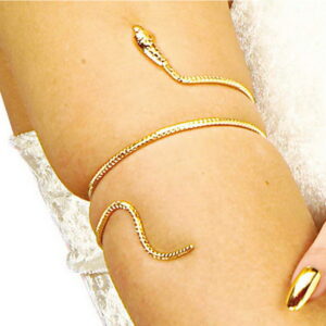 Slange - Gullfarget Armbånd Til Overarm