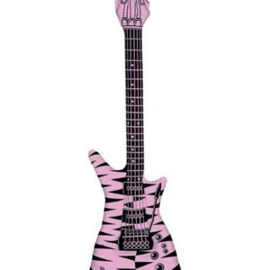 Oppblåsbar Rosa og Svart El-Gitar - 107 cm