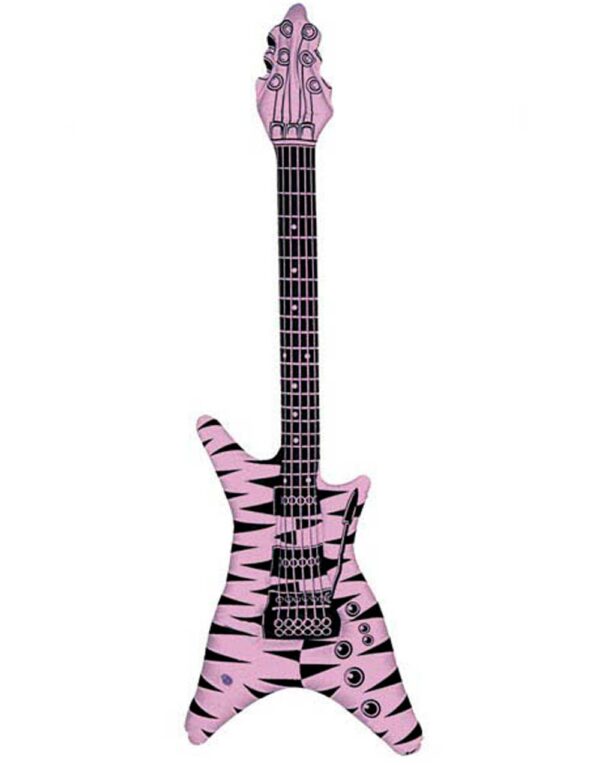 Oppblåsbar Rosa og Svart El-Gitar - 107 cm