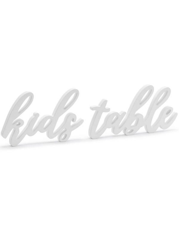 Kids Table - Hvitt Treskilt 38x10 cm