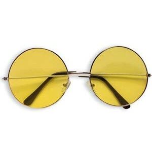 Store Runde Hippiebriller - Gul