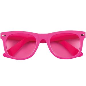 Neon Rosa Wayfarer Solbriller med Rosa Glass