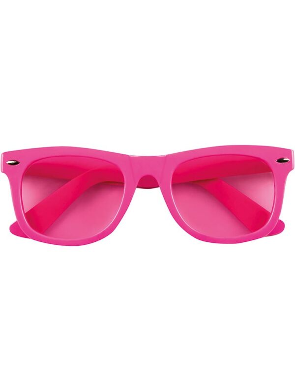 Neon Rosa Wayfarer Solbriller med Rosa Glass