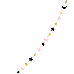 Girlander med Stjerner og Måner 190 cm - Pink Halloween