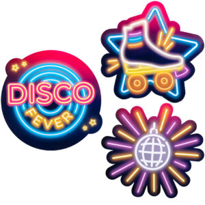 3 stk Store Cut-Out Dekorasjoner - Disco Fever