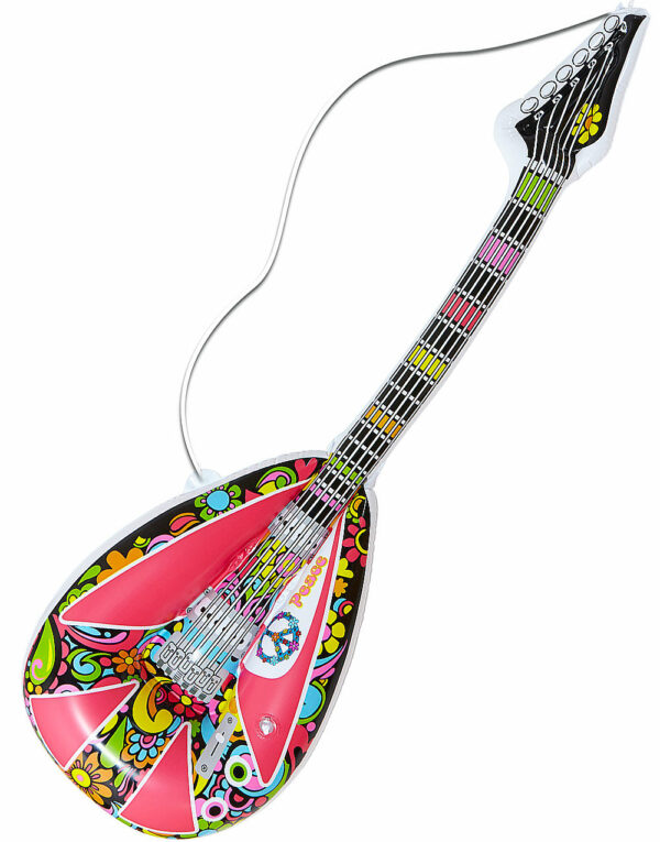 Oppblåsbar Hippiemønstret Mandolin - 105 cm