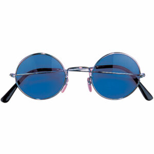 Runde Sølvfargede Briller med Blått Glass