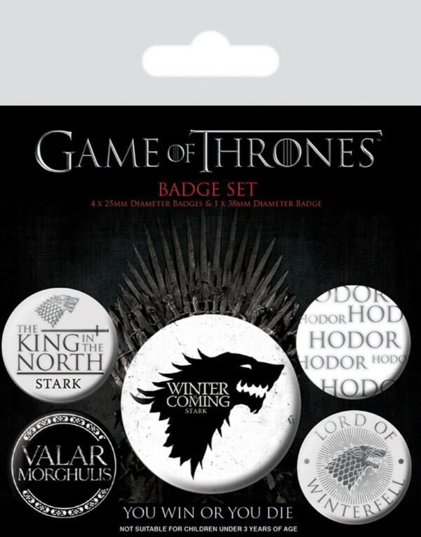 5 stk Game of Thrones Stark Buttons