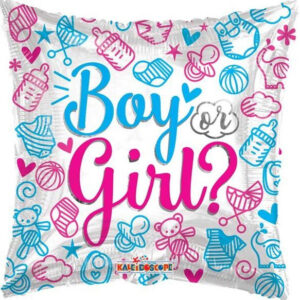 Boy or Girl - Puteformet Folieballong ca 46 cm - Gender Reveal