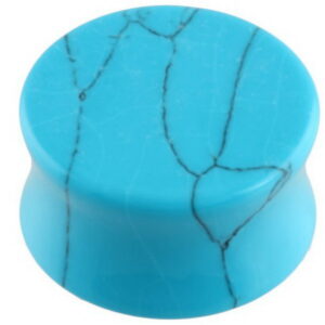 Cracked Howlite Turquoise Stone - Piercing Plugg