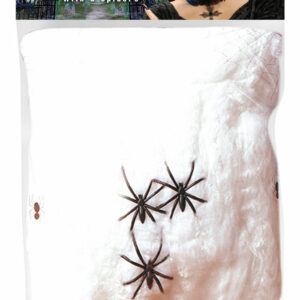 Pose med Edderkoppnett & 3 Stk Edderkopper - Dekorasjon