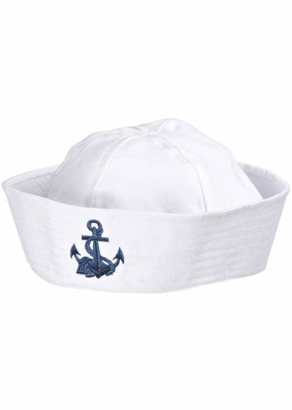 Hvit Sailorhatt med Anker