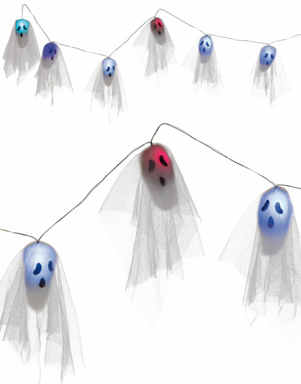 Spøkelse Girlander med LED-Lys 170 cm