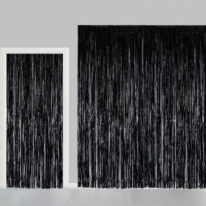 Svart Shimmer Dørforheng 240x100 cm