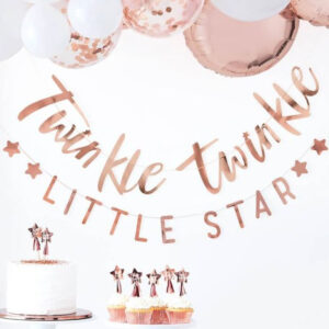 Rose Gullfarget Twinkle Twinkle Little Star Banner 150 cm - Twinkle Twinkle