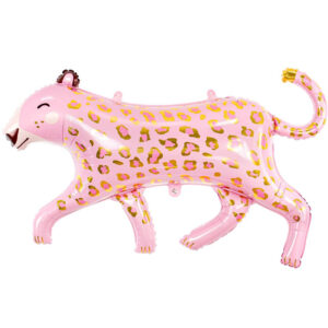 Rosa Leopard - Folieballong 103x63 cm