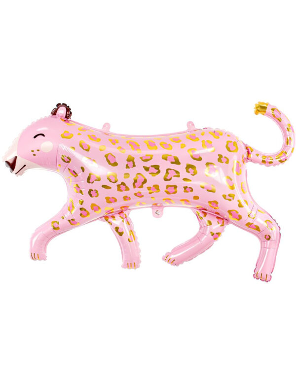 Rosa Leopard - Folieballong 103x63 cm