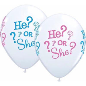 25 stk 27 cm Ballonger - Gender Reveal Ballonger med Teksten He or She?