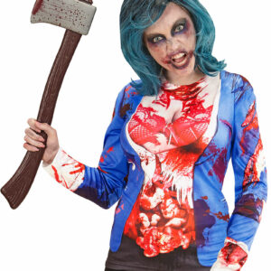 Fotorealistisk Zombie T-skjorte med Lang Arm til Dame
