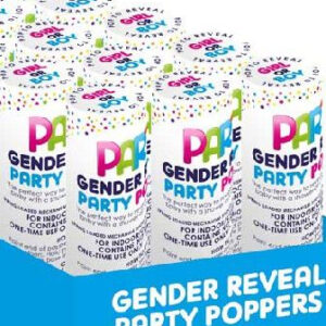 12 stk Gender Reveal Mini Konfettikanoner Gutt - Blå 11cm Hel Eske