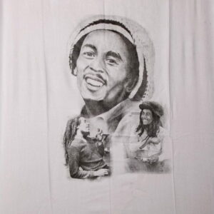 Bob Marley`s Time - Hvitt Skjerf m/Motiv