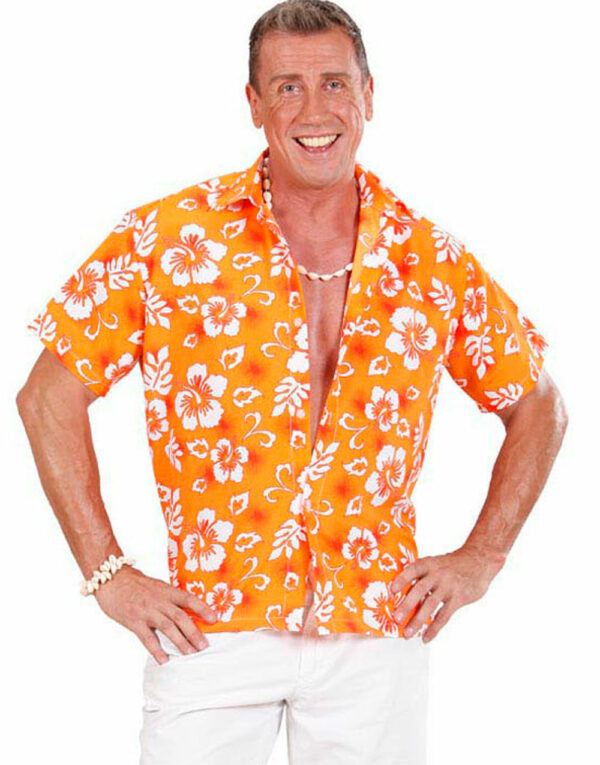 Aloha Orange Hawaii Skjorte