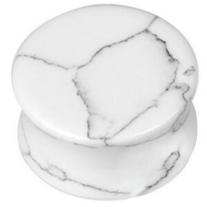 Cracked Howlite White Stone - Piercing Plugg