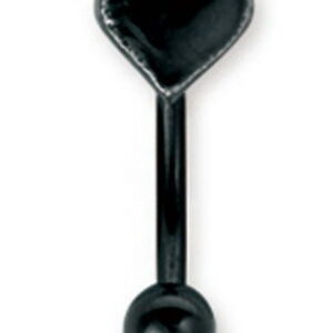 Øyenbrynspiercing i Svart med Hjerteformet Kule - 1.2 x 8 mm