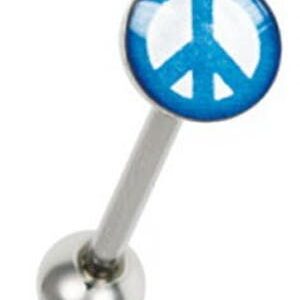 Peace in White & Blue - Tungepiercing
