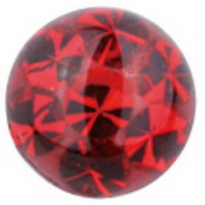 Glitter Stone Red - Dermal Anchor 4 mm Kule med 1