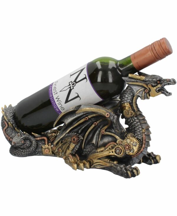 Guardian of the Grapes - Steampunk Drage Vinholder 32 cm