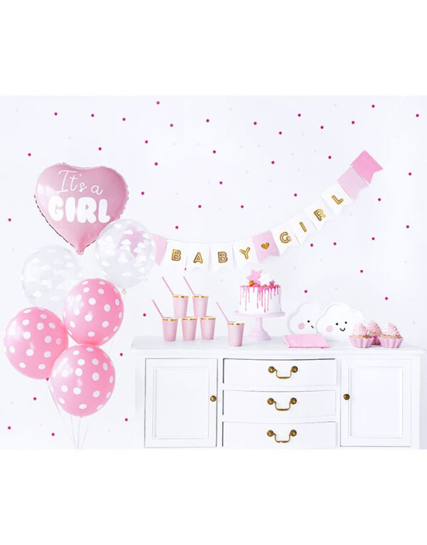 Its a Girl Babyshower Komplett Servering- og Dekorasjonsett 49 Deler