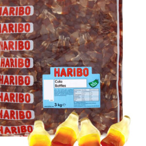 3 kg Haribo Happy Cola Bottles - STOR Pose med Vingummi Flasker